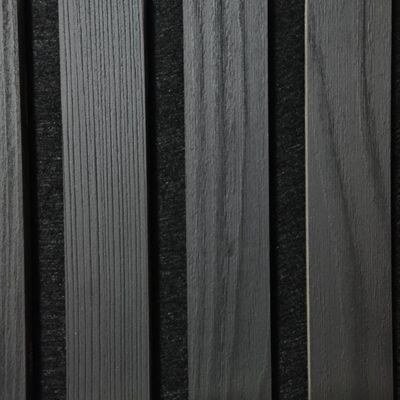 Màu đen gỗ âm thanh tấm slates polyester sợi MDF cho trang trí khách sạn